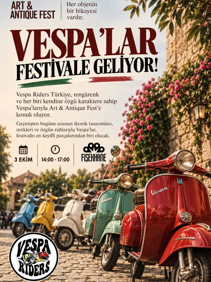 Vespa Riders Türkiye Fişekhane buluşması etkinlik afişi